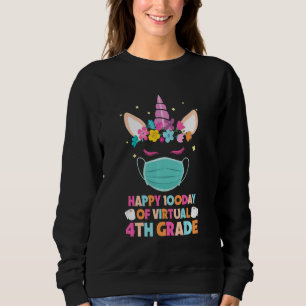 Glückliche 100 Tage virtueller 4. Klasse Kinderleh Sweatshirt
