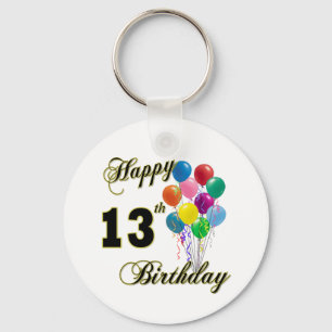 Glückliche 13. Geburtstags-Geschenke und Schlüsselanhänger