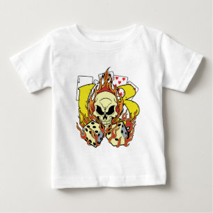 Glückliche 13 Würfel und Schädel Baby T-shirt