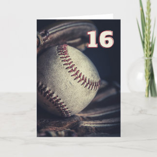 Glückliche 16. Geburtstag Baseball Grußkarte Karte