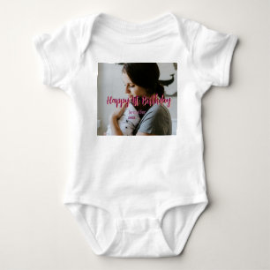 Glückliche 1. Geburtstagskinder Baby Mutter Rot Or Strampler