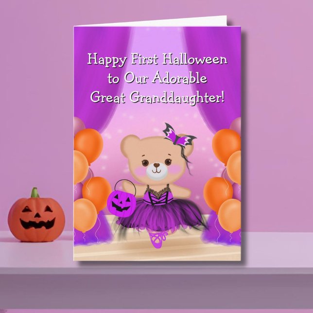 Glückliche 1. Halloween Ballerina Große Enkeltocht Karte (Von Creator hochgeladen)