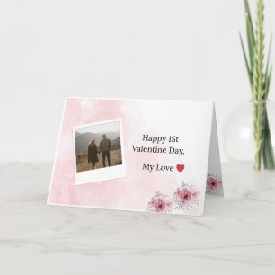 Glückliche 1. Valentinstag Grußkarte Karte