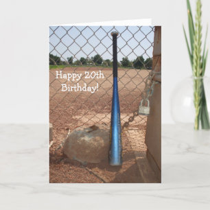 Glückliche 20. Geburtstag Baseball Bat Grußkarte Karte