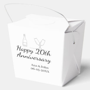 Glückliche 20. Jubiläums-Champagnerflasche Glas Na Geschenkschachtel