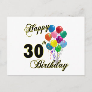 Glückliche 30. Geburtstagsgeschenke und Geburtstag Postkarte