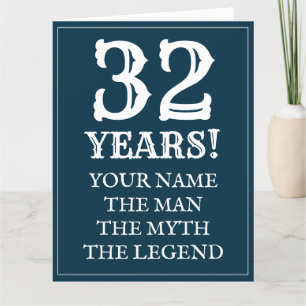 Glückliche 32. Geburtstagskarte für Freund oder Pa Karte