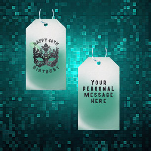 Glückliche 40. Geburtstag Masquerade Maske   Geschenkanhänger