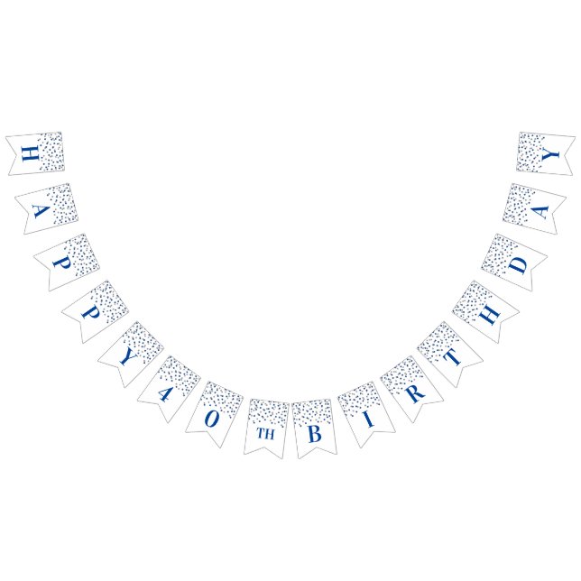 Glückliche 40. Geburtstags-Fahneblauer silberner Wimpelkette (Alle)