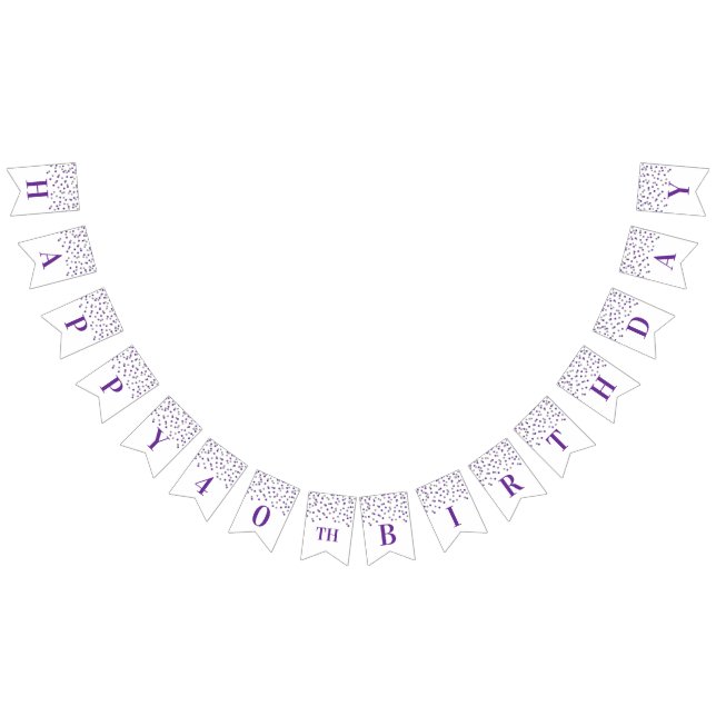 Glückliche 40. Geburtstags-Fahnelila silberner Wimpelkette (Alle)