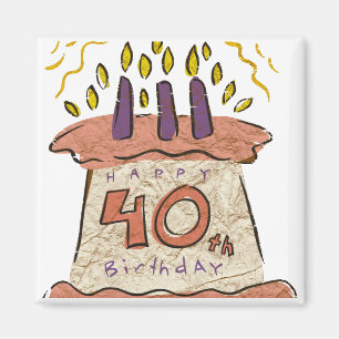 Glückliche 40. Geburtstags-Geschenke Magnet