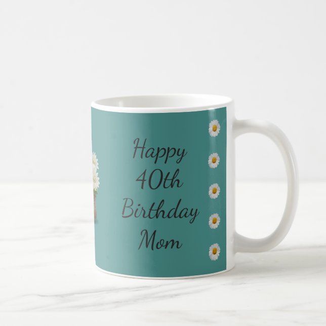 Glückliche 40. Geburtstags-Mama Tasse (Rechts)