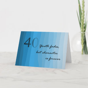 Glückliche 40. Geburtstagskarte Blues Karte