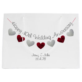 Glückliche 40. Hochzeit Jahrestag rubinischen Rose Große Geschenktüte