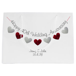 Glückliche 40. Hochzeit Jahrestag rubinischen Rose Große Geschenktüte