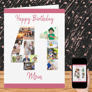 Glückliche 41. Geburtstag Mama Nummer 41 FotoColla Karte