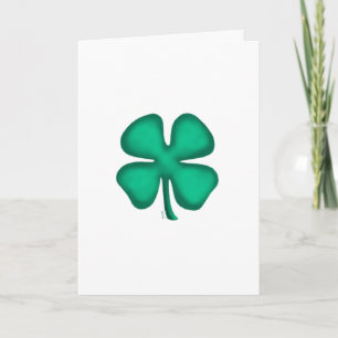 Glückliche 4 Leaf Irish Clover Grußkarte (Vert) Karte