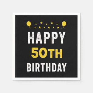 Glückliche 50. Geburtstag Quinquagenarian Celebrat Serviette