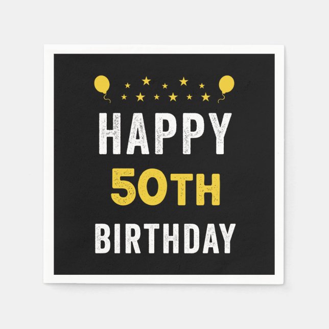 Glückliche 50. Geburtstag Quinquagenarian Celebrat Serviette (Vorderseite)