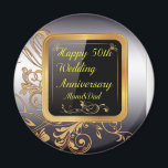 Glückliche 50. Hochzeiten Jubiläumsfavors & Gesche Magnet<br><div class="desc">Happy 50th Weddings Anniversary Favors & Gifts Button-Magnete</div>
