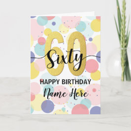 Glückliche 60. Geburtstag Pastel Rainbow Gold Frau Karte