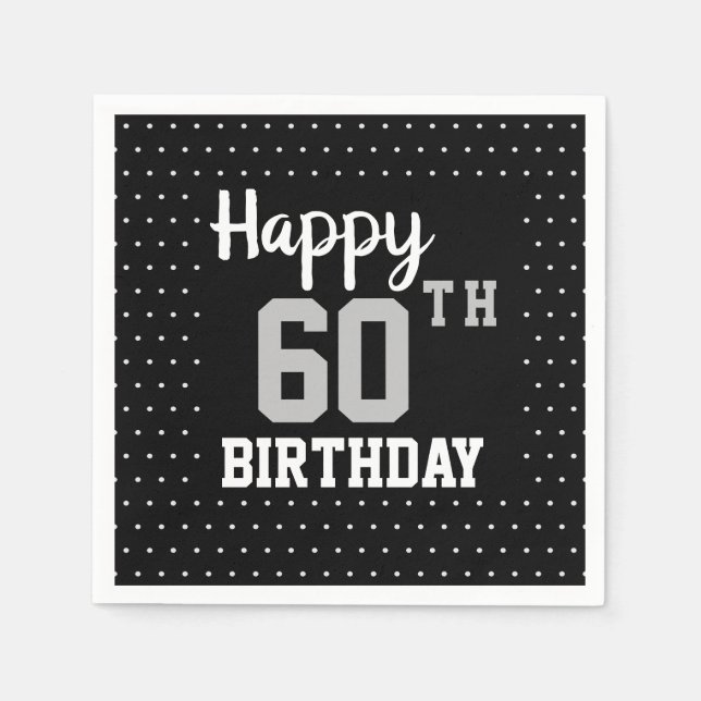Glückliche 60. Geburtstagsparty Serviette (Vorderseite)