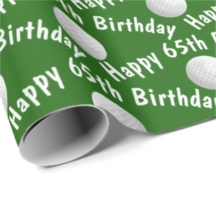 Glückliche 65. Geburtstagsgolfbälle Geschenkpapier