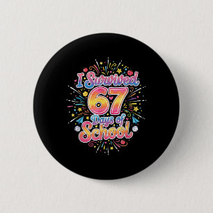 Glückliche 67 Tage Schule Meme100. Tag der Schule  Button