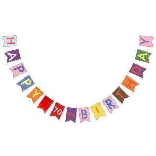 glückliche 70. Geburtstag bunting Fahnen Wimpelkette