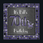 Glückliche 70. Geburtstagsparty für ihn Einladung<br><div class="desc">Perfekt für männliche oder weibliche...  Alle Altersstufen verfügbar.</div>