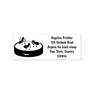 Glückliche Ameisen beim Eislaufen auf einem Cookie Gummistempel