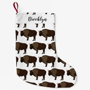 Glückliche amerikanische Bison-Illustration Kleiner Weihnachtsstrumpf