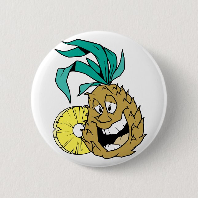 Glückliche Ananas Button (Vorderseite)