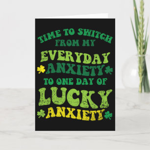 Glückliche Angst St. Patricks Tag Lustiger Shamroc Karte