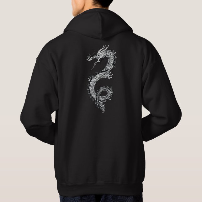 Glückliche asiatische Drache-Tätowierungs-Art Hoodie (Rückseite)