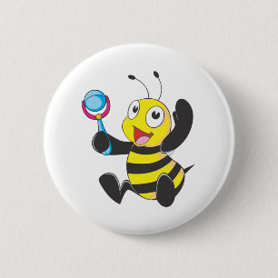 Glückliche Baby-Biene Button