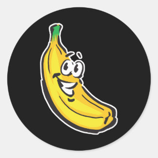glückliche Banane Runder Aufkleber