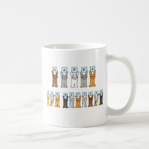 Glückliche Bar Mitzvah Cartoon-Katzen Kaffeetasse