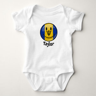 Glückliche Barbados-Flagge Baby Strampler