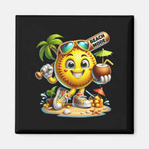 Glückliche Baseball-Sommerferien-Figur Fledermaus- Magnet