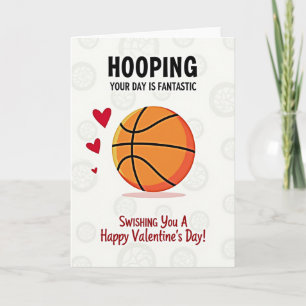 Glückliche Basketball Valentinstag-Karte Karte
