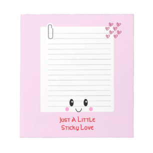 Glückliche Bemerkungen Rosa: Kawaii Notepad Notizblock