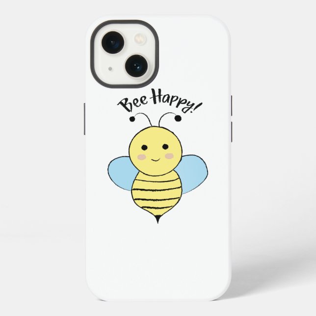 Glückliche Biene iPhone Hülle (Rückseite)