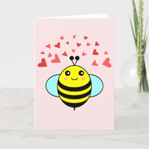 Glückliche Biene Liebesherz Valentinstag Feiertagskarte