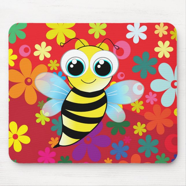 Glückliche Biene Mousepad (Vorne)