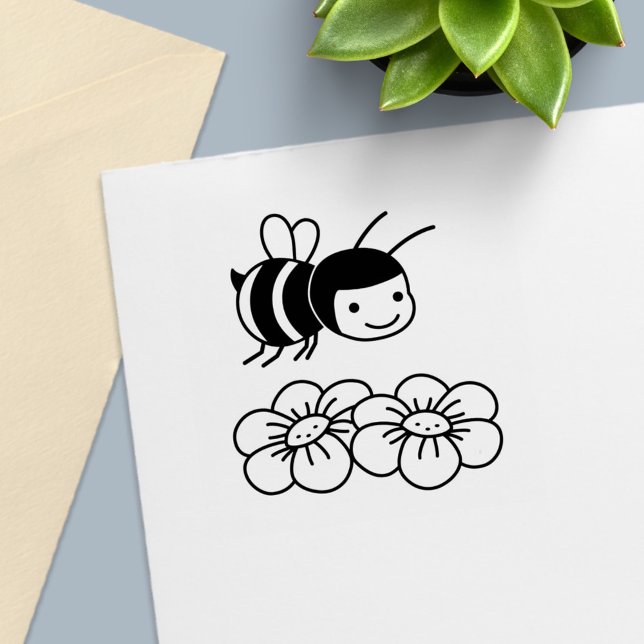 Glückliche Biene und Blume Permastempel (Von Creator hochgeladen)