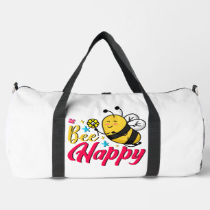 Glückliche Bienen-Blumen-Cartoon  Duffle Bag
