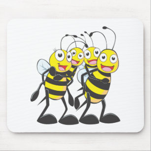 Glückliche Bienen-Familie, die Spaß zusammen hat Mousepad