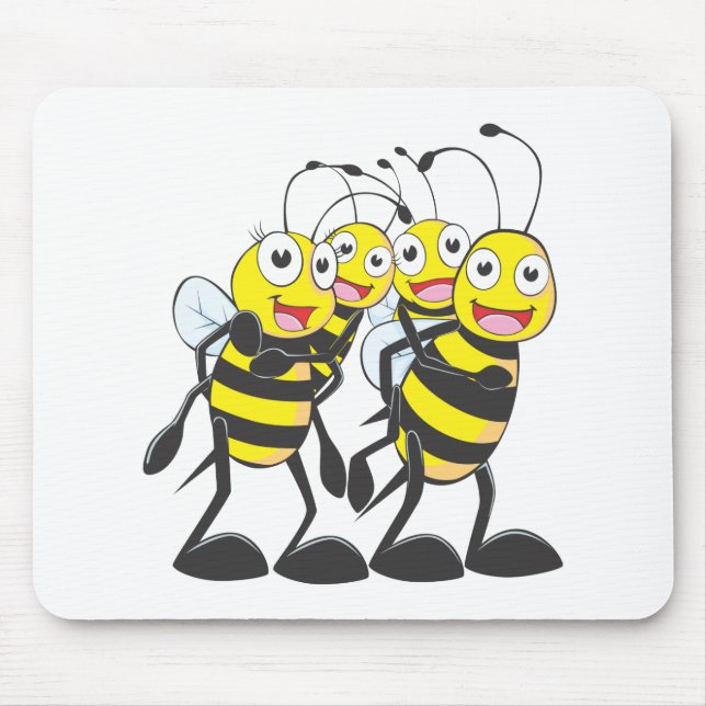 Glückliche Bienen-Familie, die Spaß zusammen hat Mousepad (Vorne)