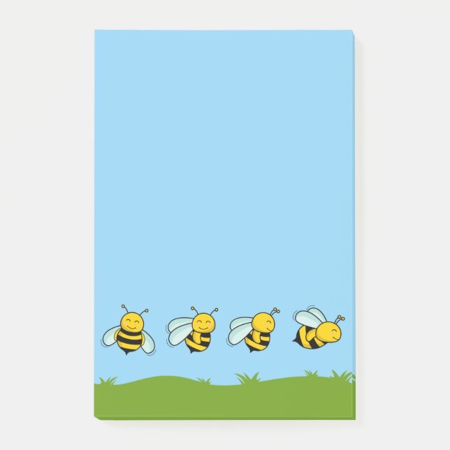 Glückliche Bienen Post-It Notizen (Vorderseite)